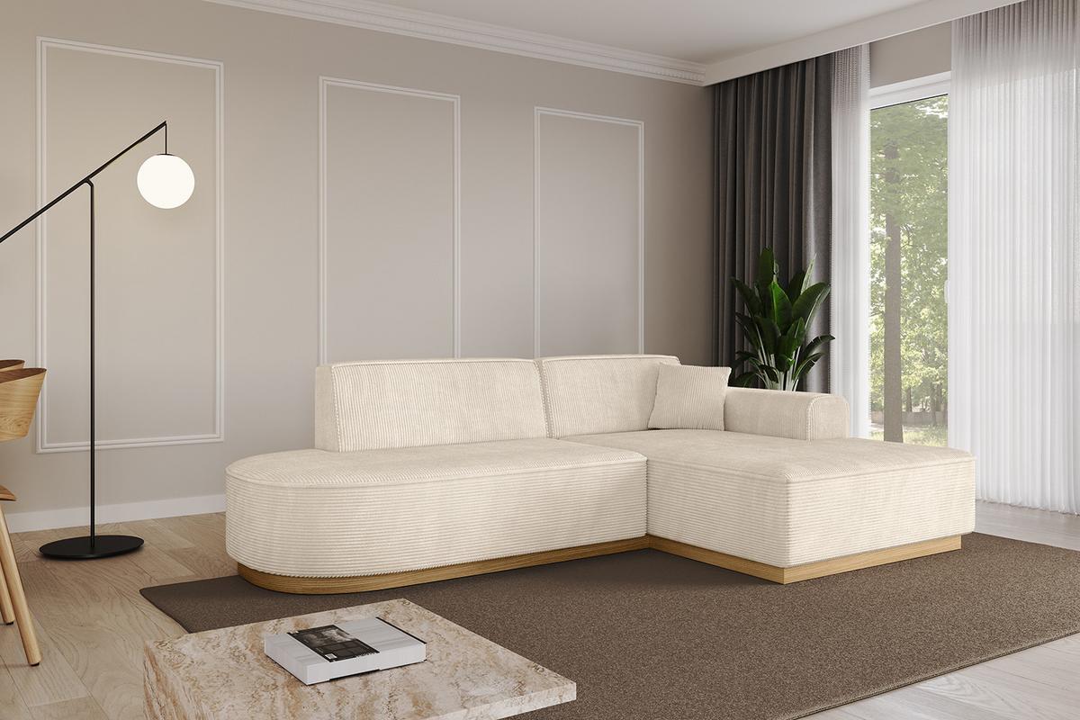 ECKSOFA Ottomane Rechts IREA-L1-v2 - 232x165x80 cm Beige - Beige, Holzwerkstoff/Textil (232/165cm) - ALTDECOR