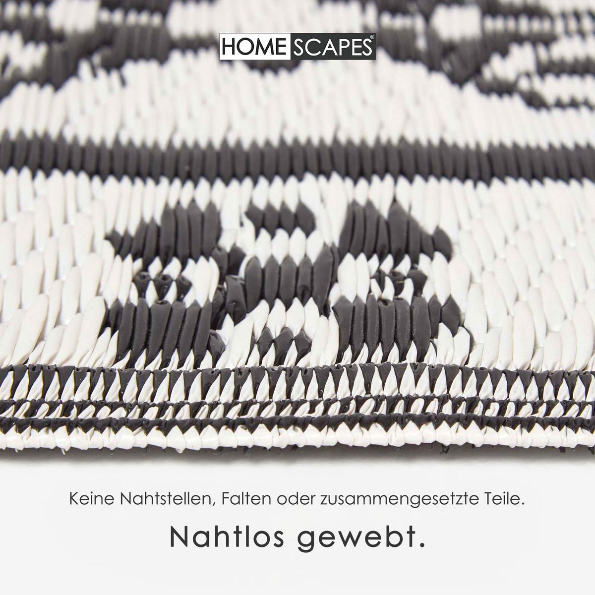 OUTDOORTEPPICH Orientalisch gemustert 120/186 cm - Schwarz/Weiß, Kunststoff (120/186cm) - Homescapes