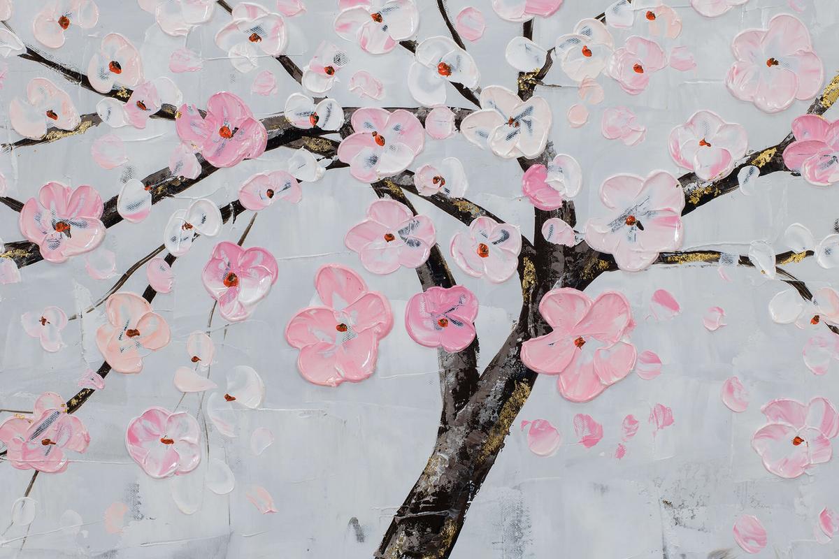 ACRYLBILD HANDGEMALT 120/60 cm - Pink/Grau, Holz/Textil (120/60cm) - KUNSTLOFT