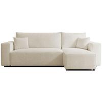 ECKSOFA Scarlo Creme Bouclé-Bezug - Creme/Schwarz, Kunststoff/Textil (244/145cm) - Selsey
