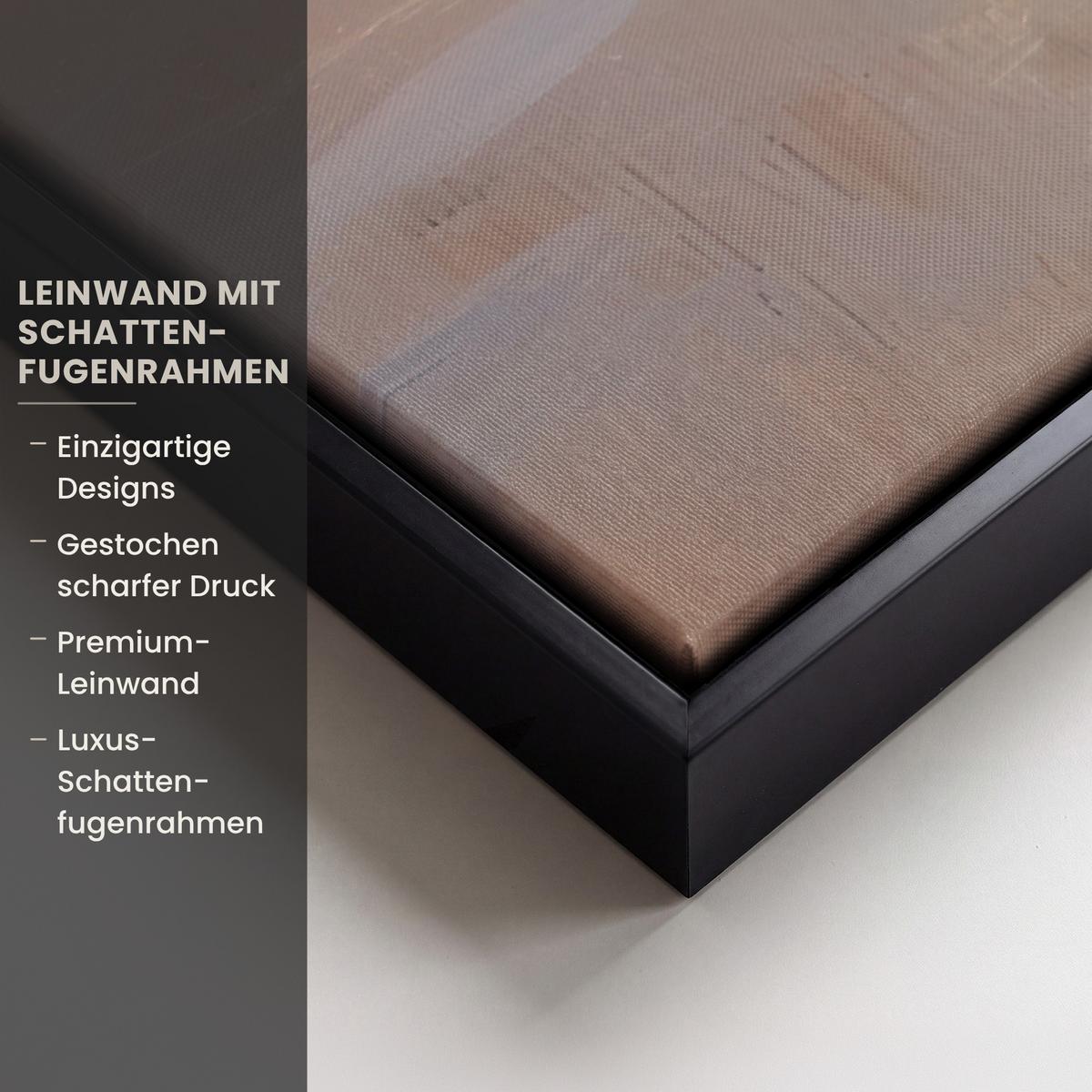 LEINWAND Bilder mit Rahmen - Gemälde - Welle - Jesus - Abstrakt - 60x40 - Goldfarben, Textil (60/40cm) - MuchoWow