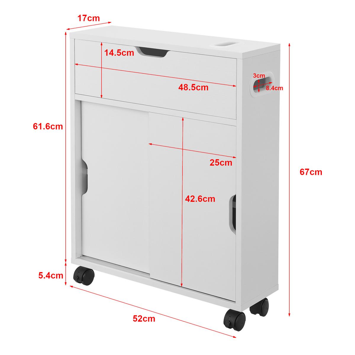 SEITENSCHRANK Kempele - Weiß, Holzwerkstoff (52/67/17cm) - [en.casa]
