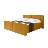BOXBETT mit Matratze H3 - EVON Zanozek - 180x200 cm Senfgelb - Dunkelgelb, Holzwerkstoff (180/200cm) - ALTDECOR