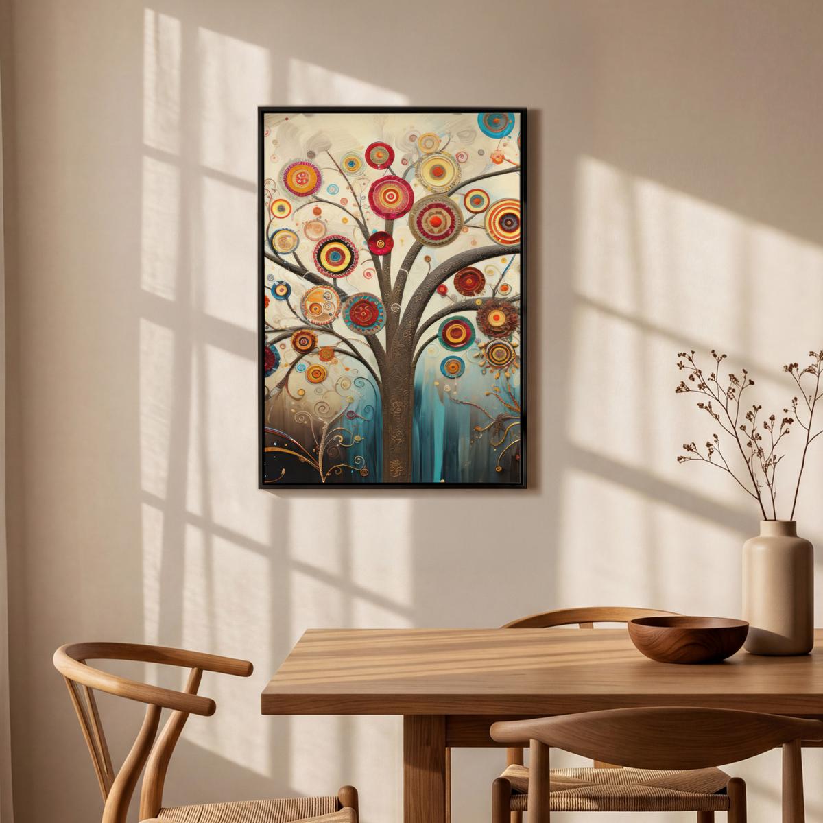 LEINWAND Bilder mit Rahmen - Baum - Baum des Lebens - Farbe - 60x90 - Braun, Textil (60/90cm) - MuchoWow
