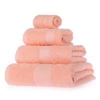 FROTTIERSET Essential 4-teilig apricot - Koralle, Textil (100/150cm) - Homescapes