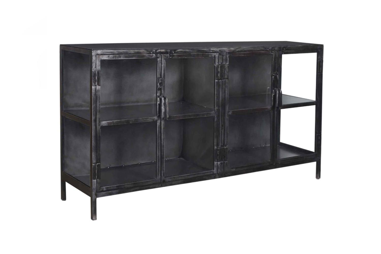 SIDEBOARD BREST Schwarz Metall - Schwarz, Metall (180/92/40cm) - KAWOLA