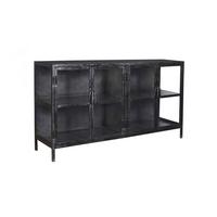 SIDEBOARD BREST Schwarz Metall - Schwarz, Metall (180/92/40cm) - KAWOLA