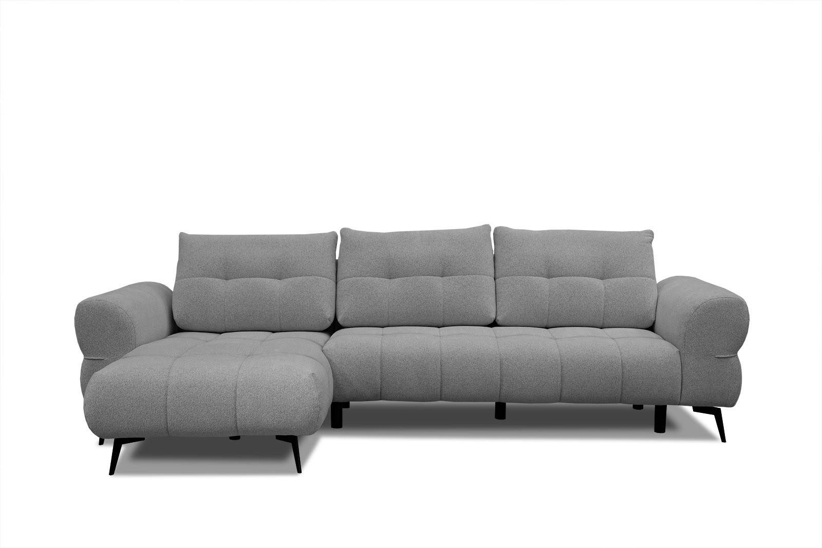 ECKSOFA SALVINI 4-Sitzer, grau - Schwarz/Grau, Holzwerkstoff/Textil (158/292cm) - Wozimo