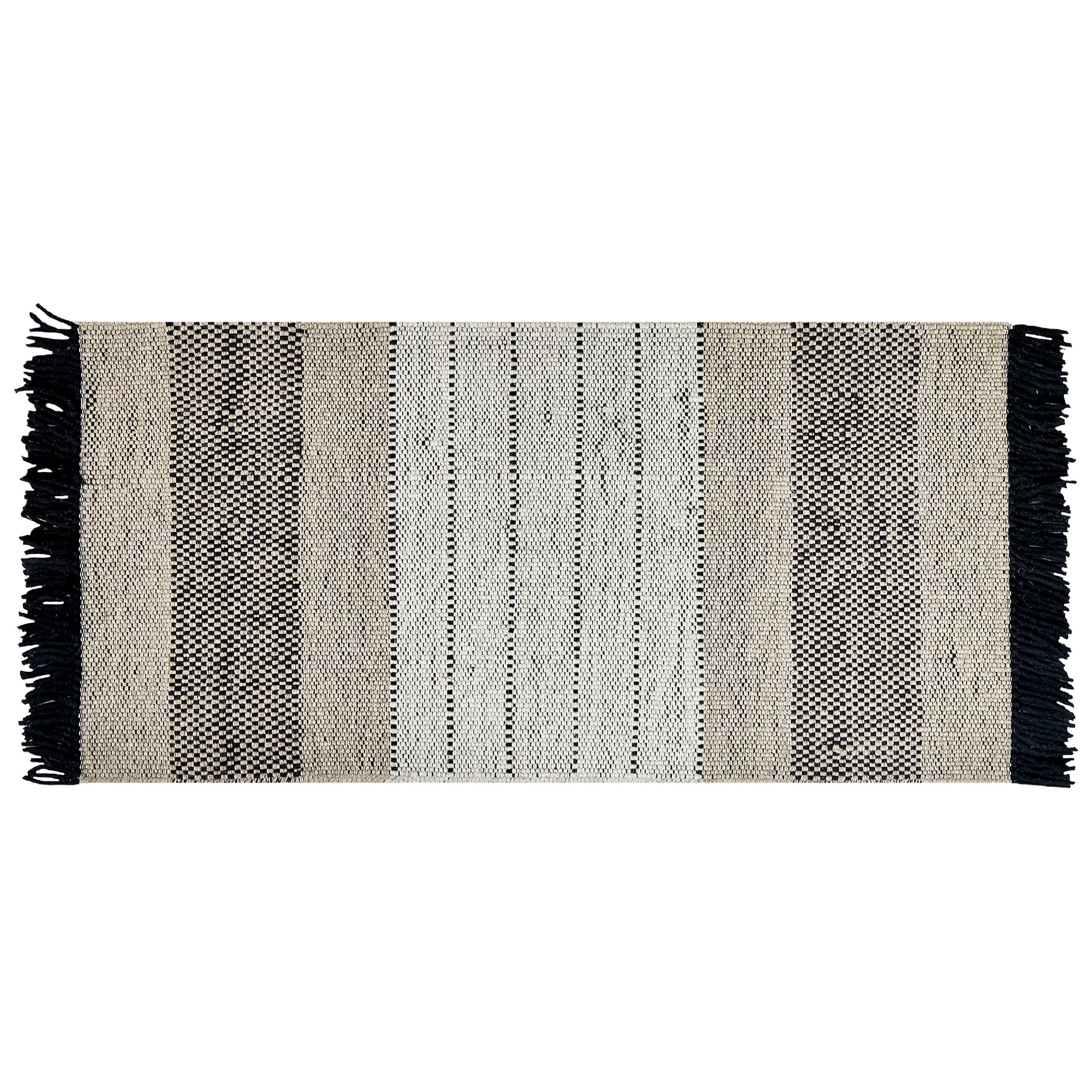 TEPPICH geflochten Yazlik 150/80 cm - Beige, Textil (80/150cm) - Beliani