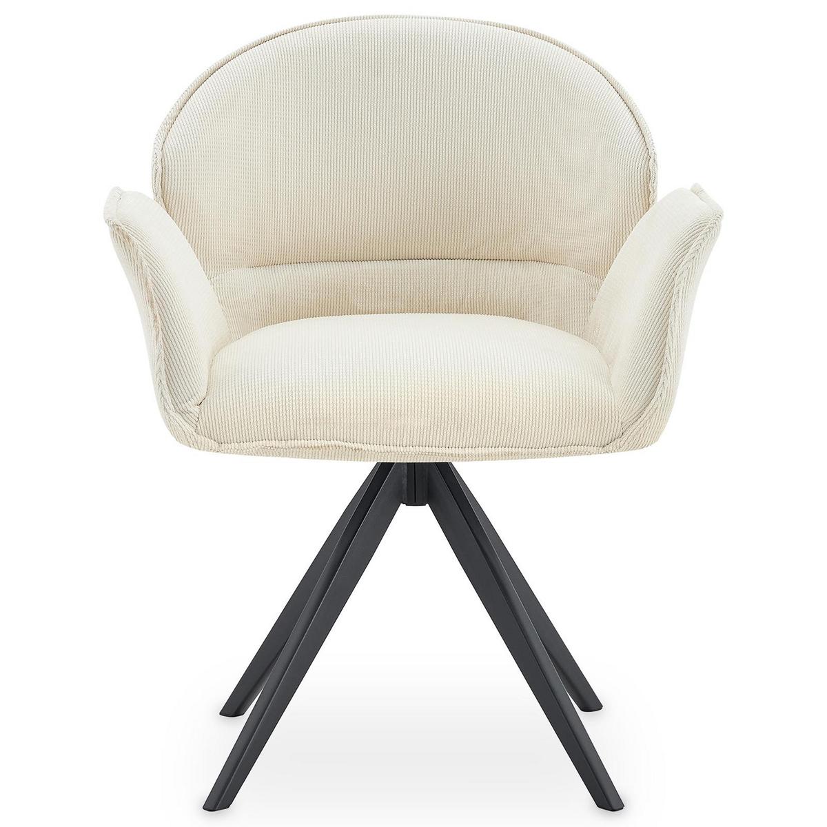 ESSZIMMERSTÜHLE GIRONA 2er-Set cremeweiß - Creme, Textil (62/81/59cm) - IDIMEX