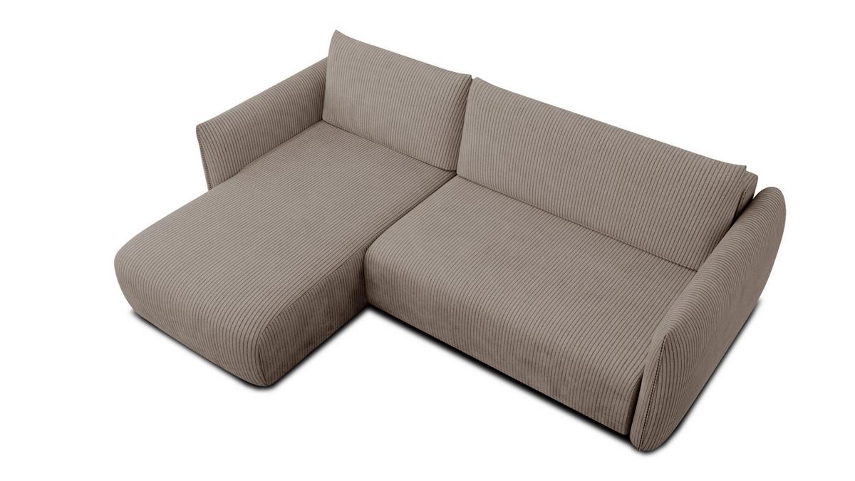 ECKSOFA TAUER 3-Sitzer rechts, taupe - Taupe/Schwarz, Holz/Textil (248/173cm) - Wozimo