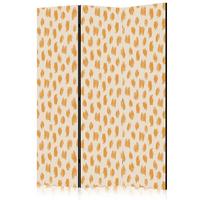 PARAVENT Akustik 3-tlg 135x172 cm Punkte Abstraktion - Gelb, Holz/Textil (135/172/3cm) - Muralo