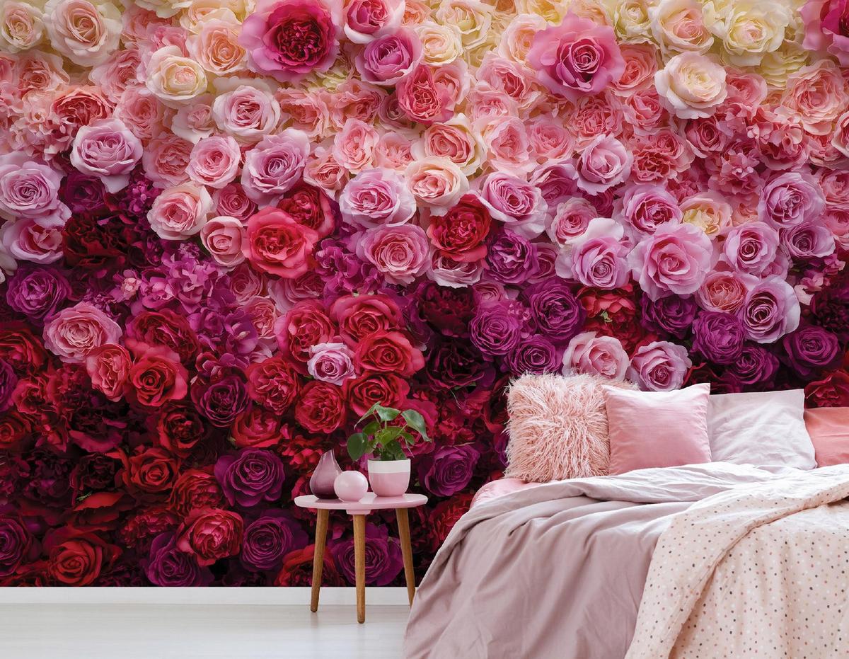 FOTOTAPETE Blumen Rosen Rosa 300x210 cm - Multicolor, Papier (300/210cm) - Wallarena