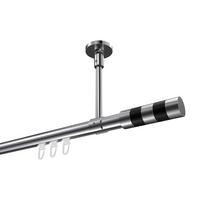 GARDINENSTANGE INNENLAUF Sonette Mavell 180 cm, 1-läufig, 20 mm Ø Chrom - Chromfarben/Schwarz, Metall (180cm) - INTERDECO
