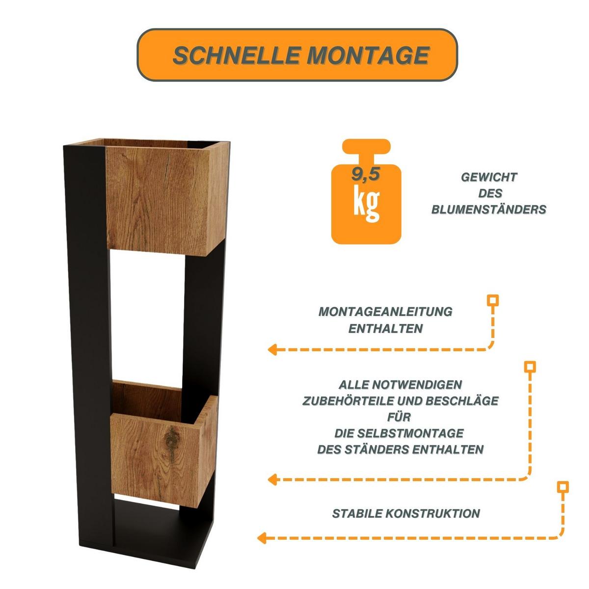 BLUMENSTÄNDER Duo - Nussbaumfarben, Holzwerkstoff (23/98/29cm) - RAUMHIRSCH FURNITURE