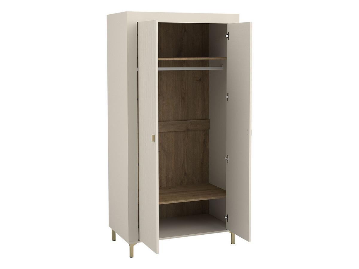 KLEIDERSCHRANK Mossa 2D MO01 - Kaschmir/Goldfarben, Holzwerkstoff/Kunststoff (97/194/56cm) - MIRJAN24