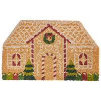 FUSSMATTE Naturfarben 50/80 cm Weihnachtsmotiv Kokosfasern Selatna - Naturfarben, Textil (50/80cm) - Beliani