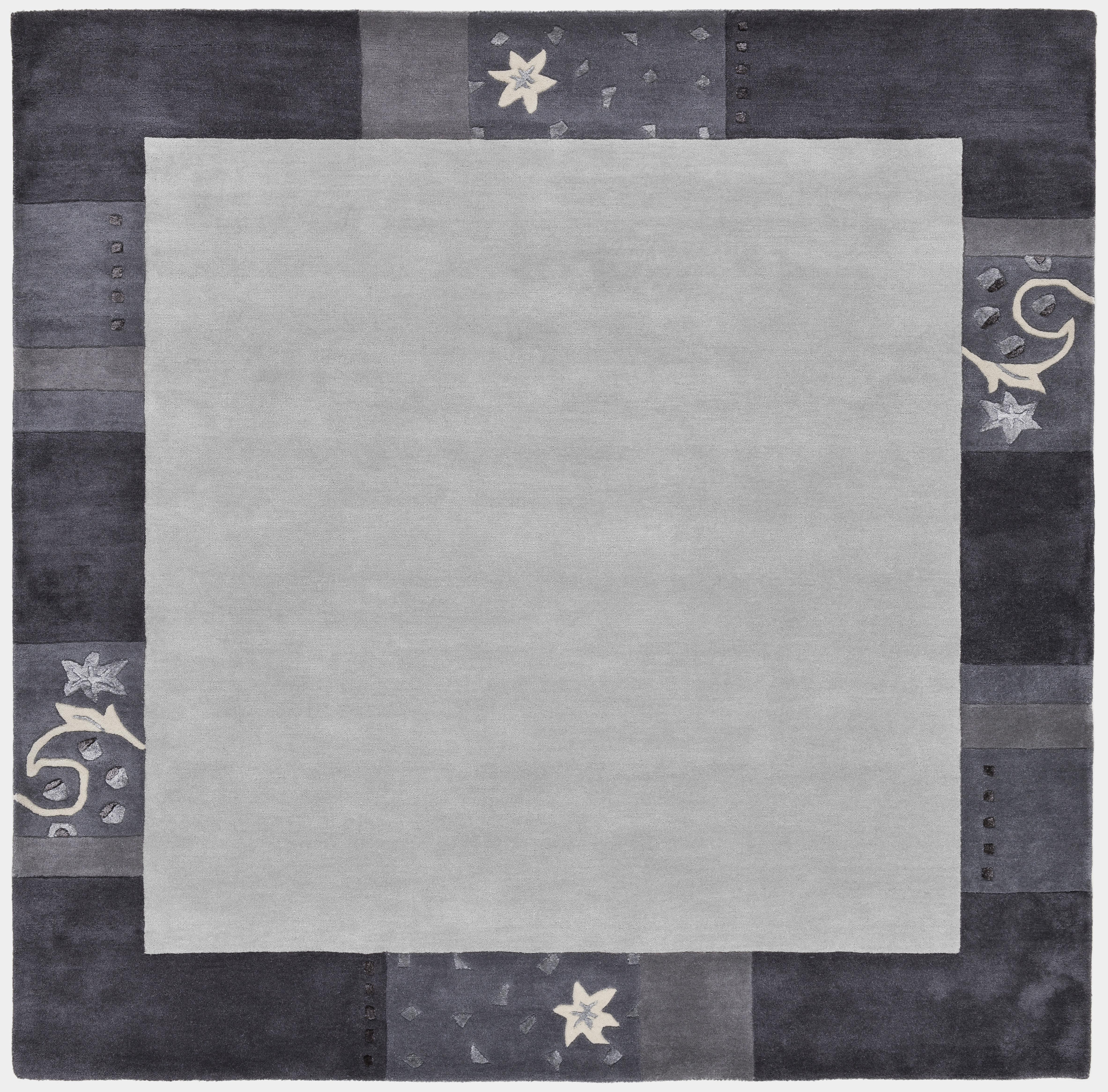 HANDTUFTTEPPICH Royal Ganges 200x200 cm - Silberfarben, Textil (200/200cm) - THEKO