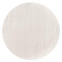 KURZFLORTEPPICH, mit Struktur, Florhöhe 6 mm, Creme, Ø 200 cm - Creme, Textil (200/200cm) - KADIMA DESIGN