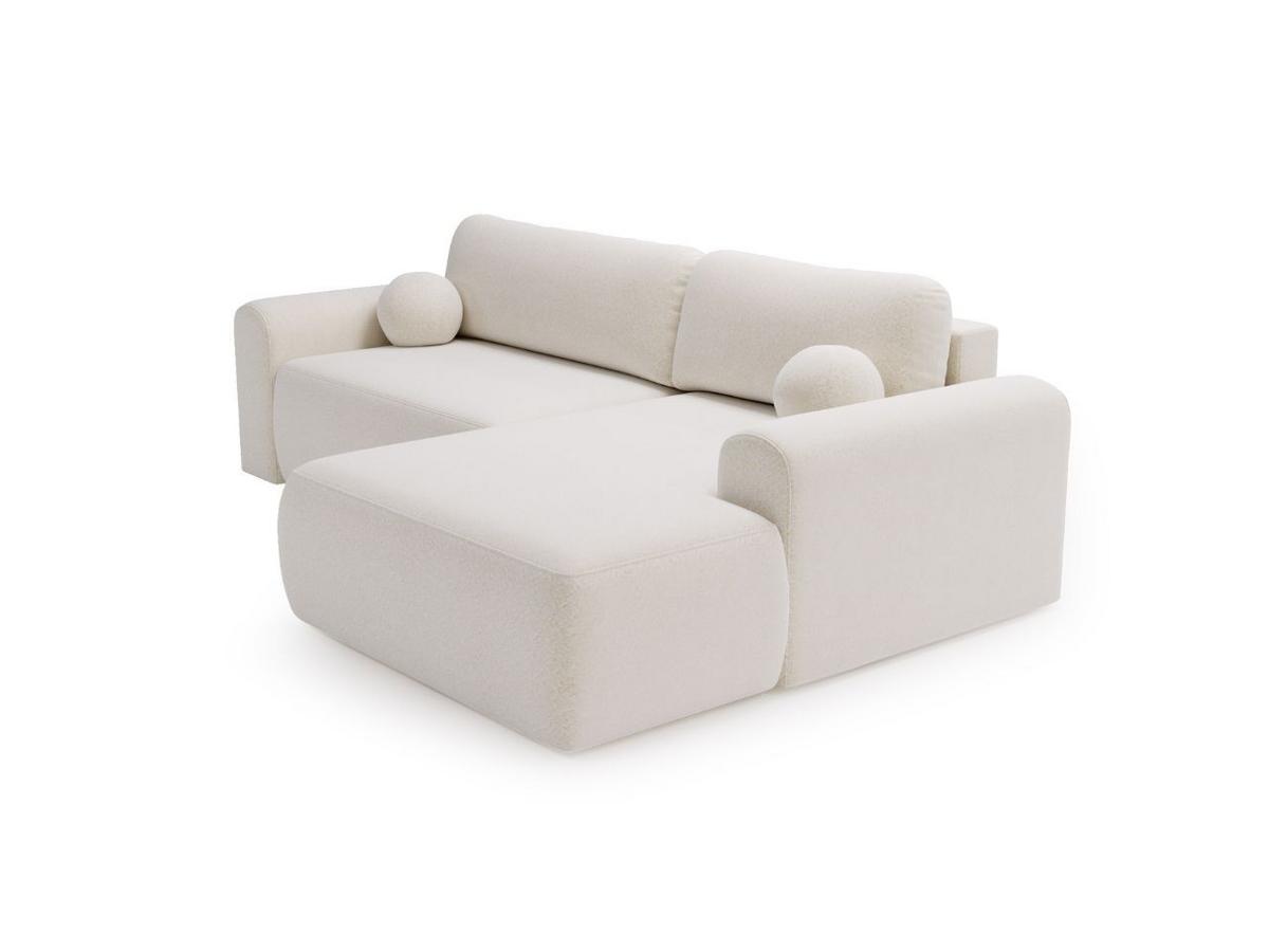 ECKSOFA Savana Weiß Links - Weiß, Holz/Textil (257/177cm) - Graingold