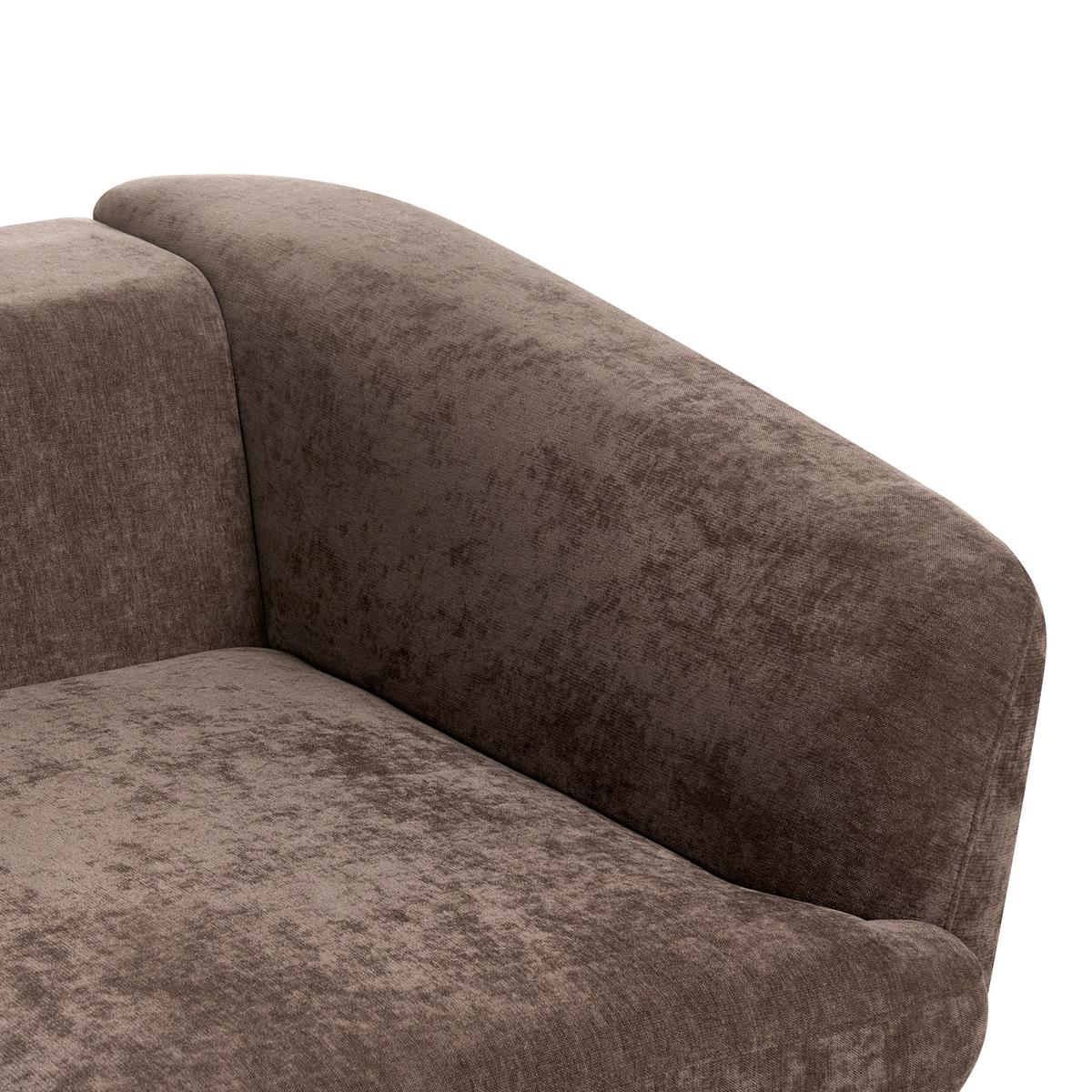 2-SITZER-SOFA Chenillegewebe Dunkelbraun Kjaer - Dunkelbraun, Textil (155/100/100cm) - Beliani