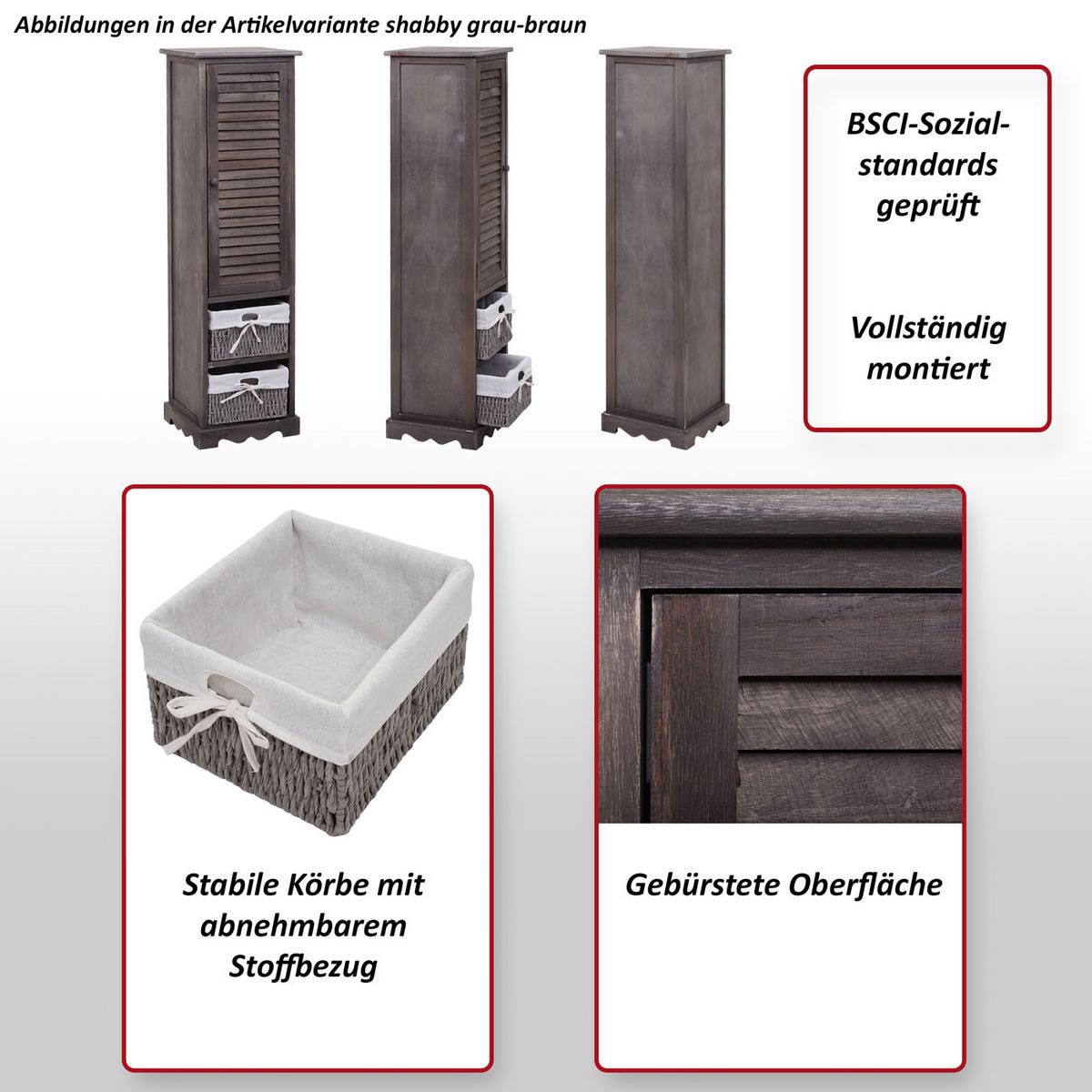 BADEZIMMERKOMMODE Braun, Grau - Braun/Grau, Holz (27/120/29cm) - MCW
