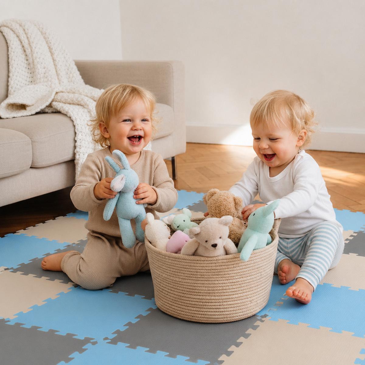 SPIELMATTE ab Null - 270/90 cm Puzzlematte Grau - Multicolor, Kunststoff (30/30cm) - Littletom