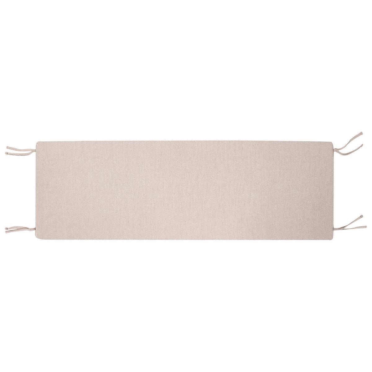 GARTENBANK mit Auflage 160 cm mit Stauraum Akazienholz Beige Sovana - Beige/Braun, Holz (160/91/60cm) - Beliani