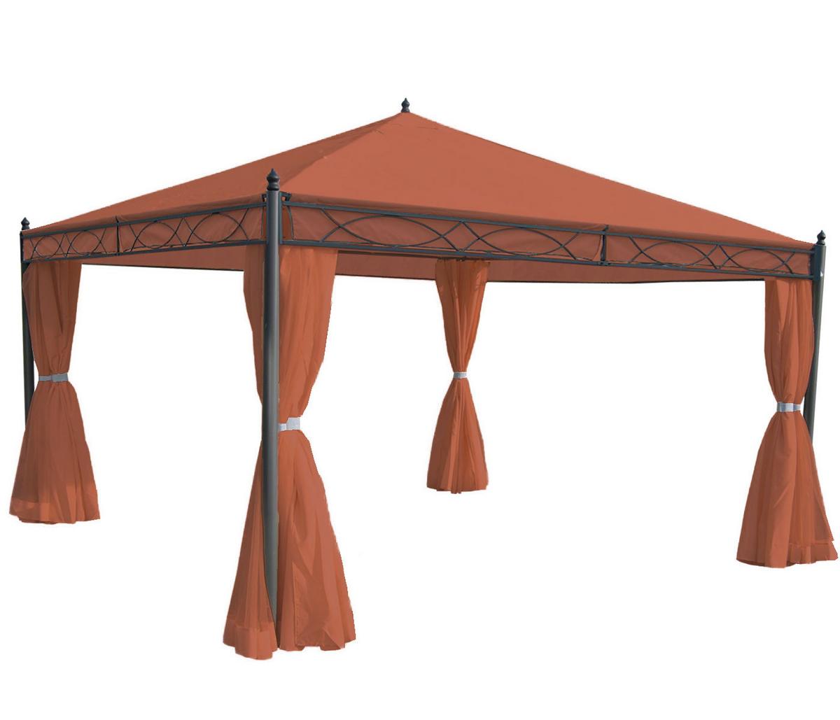 SEITENWAND PERGOLA CALPE Orange, Braun - Orange/Braun, Textil (383/205/1cm) - MCW
