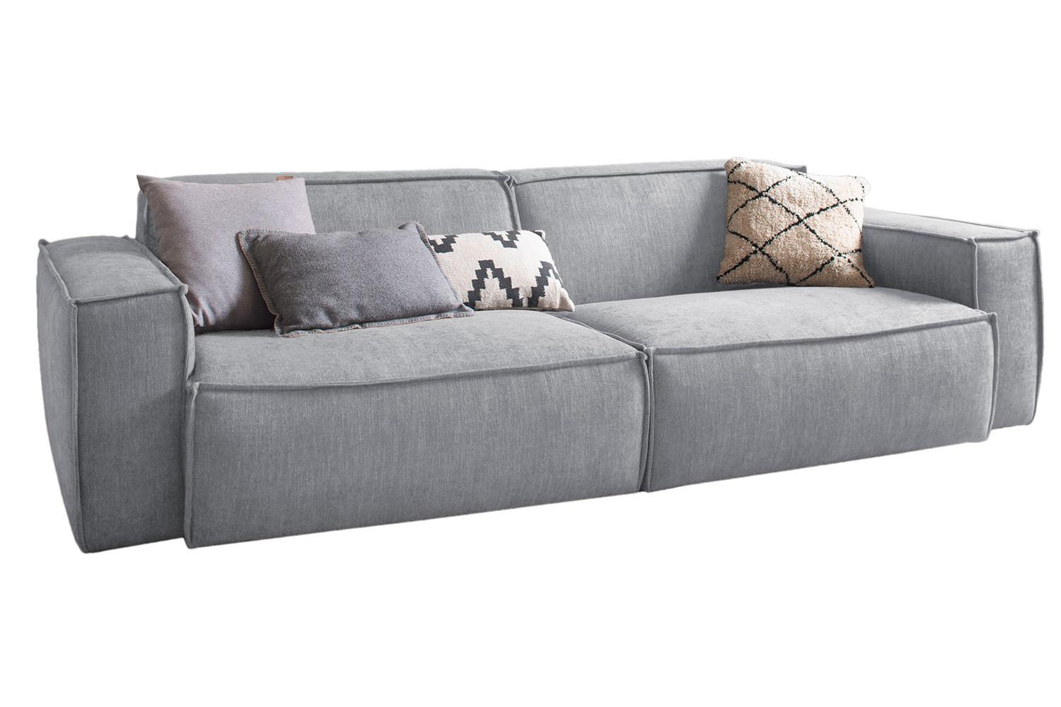 SOFA SAMU Hellgrau Webstoff - Hellgrau/Schwarz, Textil (236/72/106cm) - KAWOLA