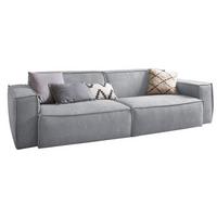 SOFA SAMU Hellgrau Webstoff - Hellgrau/Schwarz, Textil (236/72/106cm) - KAWOLA