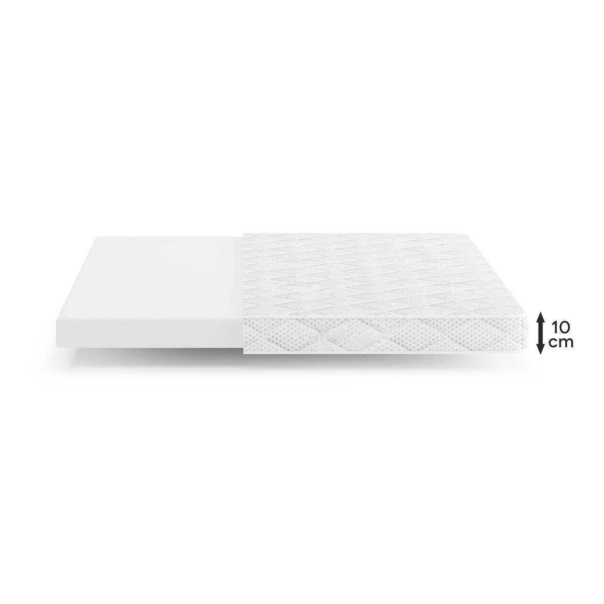 KALTSCHAUMMATRATZE Ergo+ 10 cm, Schaummatratze, H2, 160x200 - Weiß, Kunststoff (160/200cm) - Beautysofa