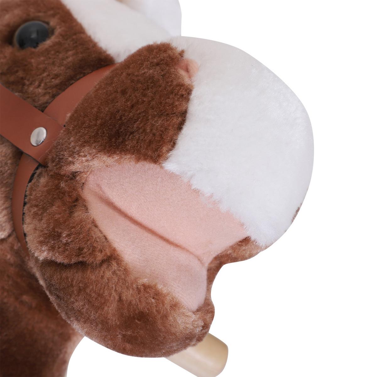 KINDER SCHAUKELTIER, Braun, Plüsch+ Pappel - Braun, Holz (33/62/74cm) - HOMCOM