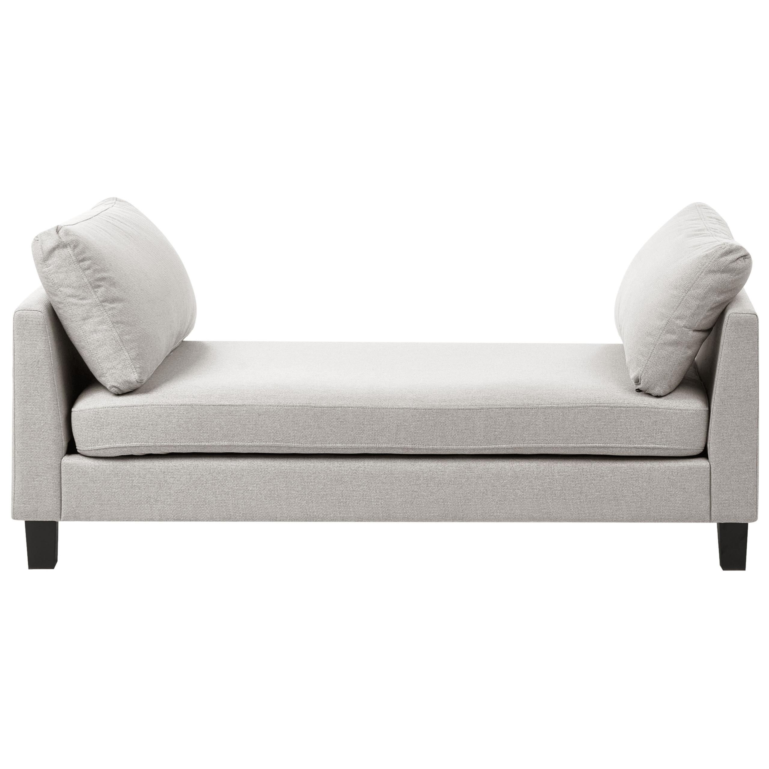 CHAISELONGUE Stoff Hellgrau Archiane - Hellgrau/Schwarz, Textil (170/60/85cm) - Beliani