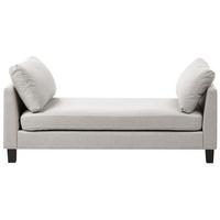 CHAISELONGUE Stoff Hellgrau Archiane - Hellgrau/Schwarz, Textil (170/60/85cm) - Beliani