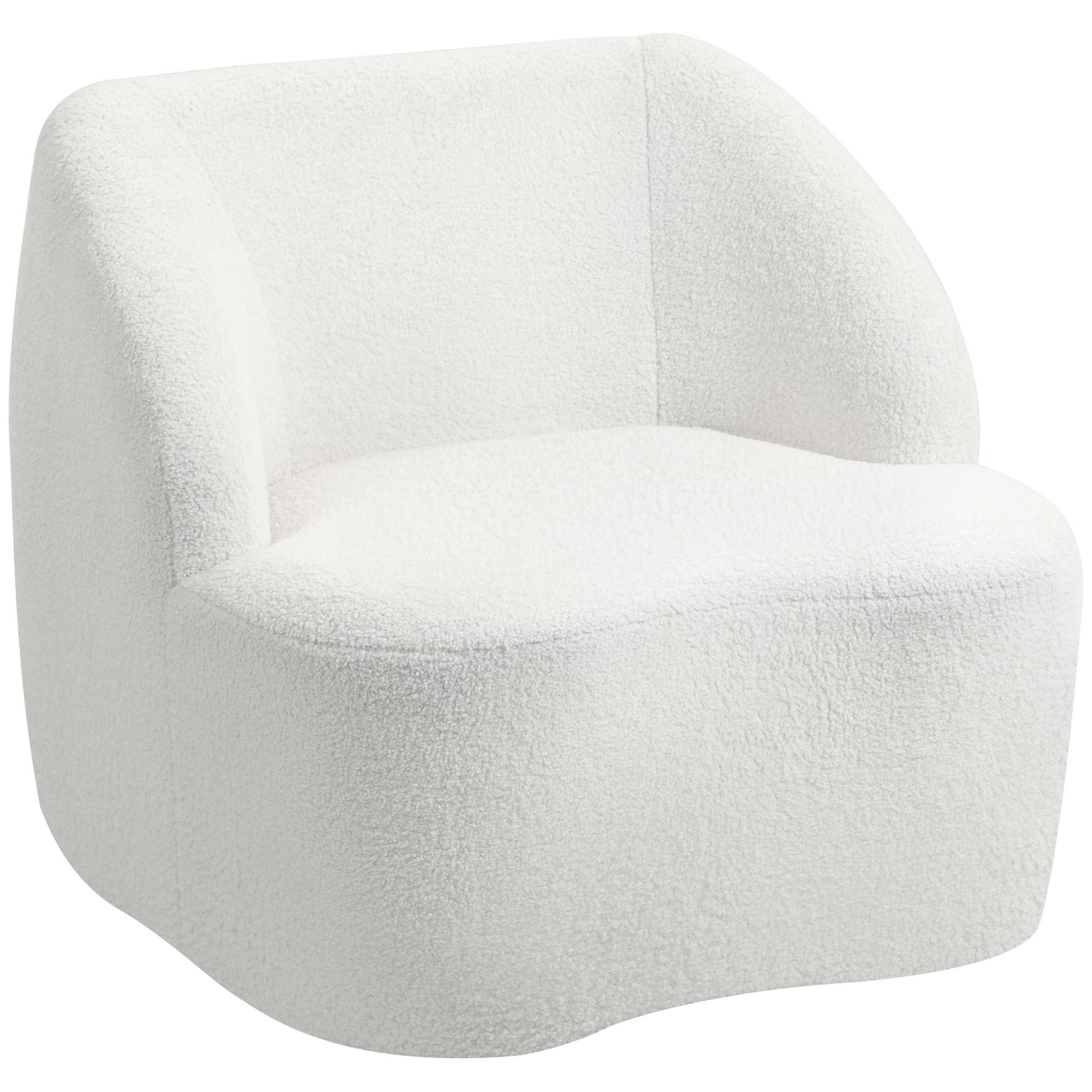SESSEL Loungesessel mit geschwungenem Design, Polstersessel mit Viles-Optik - Weiß, Kunststoff (81/73.5/82cm) - HOMCOM
