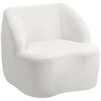 SESSEL Loungesessel mit geschwungenem Design, Polstersessel mit Viles-Optik - Weiß, Kunststoff (81/73.5/82cm) - HOMCOM
