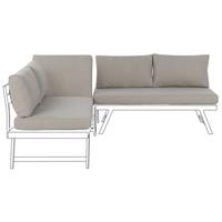 OUTDOOR-KISSENBEZUG Set Taupe Coccorino - Grau, Textil (130/65cm) - Beliani