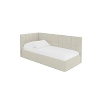 EINZELLBETT Jugendbett mit Bettkasten und Matratze H3/H4, Rechts - TULY 100x200 Beige - Perlmutt, Holzwerkstoff/Textil (100/200cm) - ALTDECOR