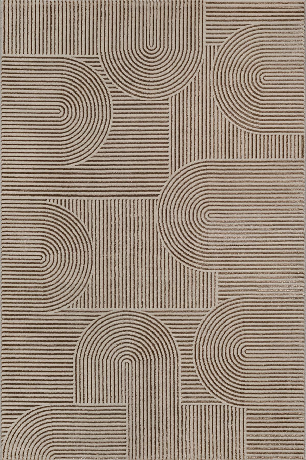 TEPPICH Kurzflor ERESMA Geometrisch Polyester Beige 160 x 230 cm - Beige, Textil (160/230cm) - KADIMA DESIGN