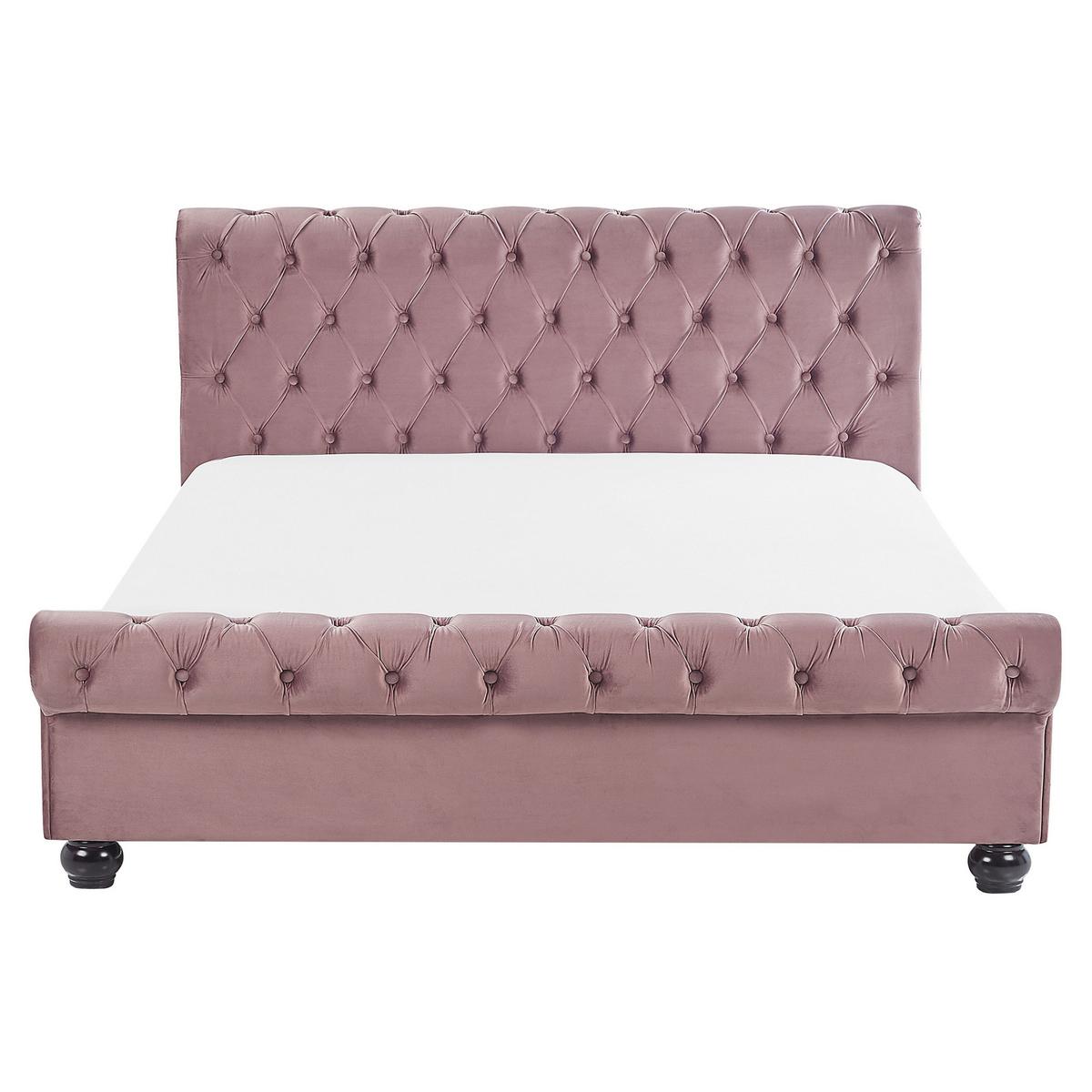 BETT 160/200cm Rosa Avallon - Pink, Textil (160/200cm) - Beliani