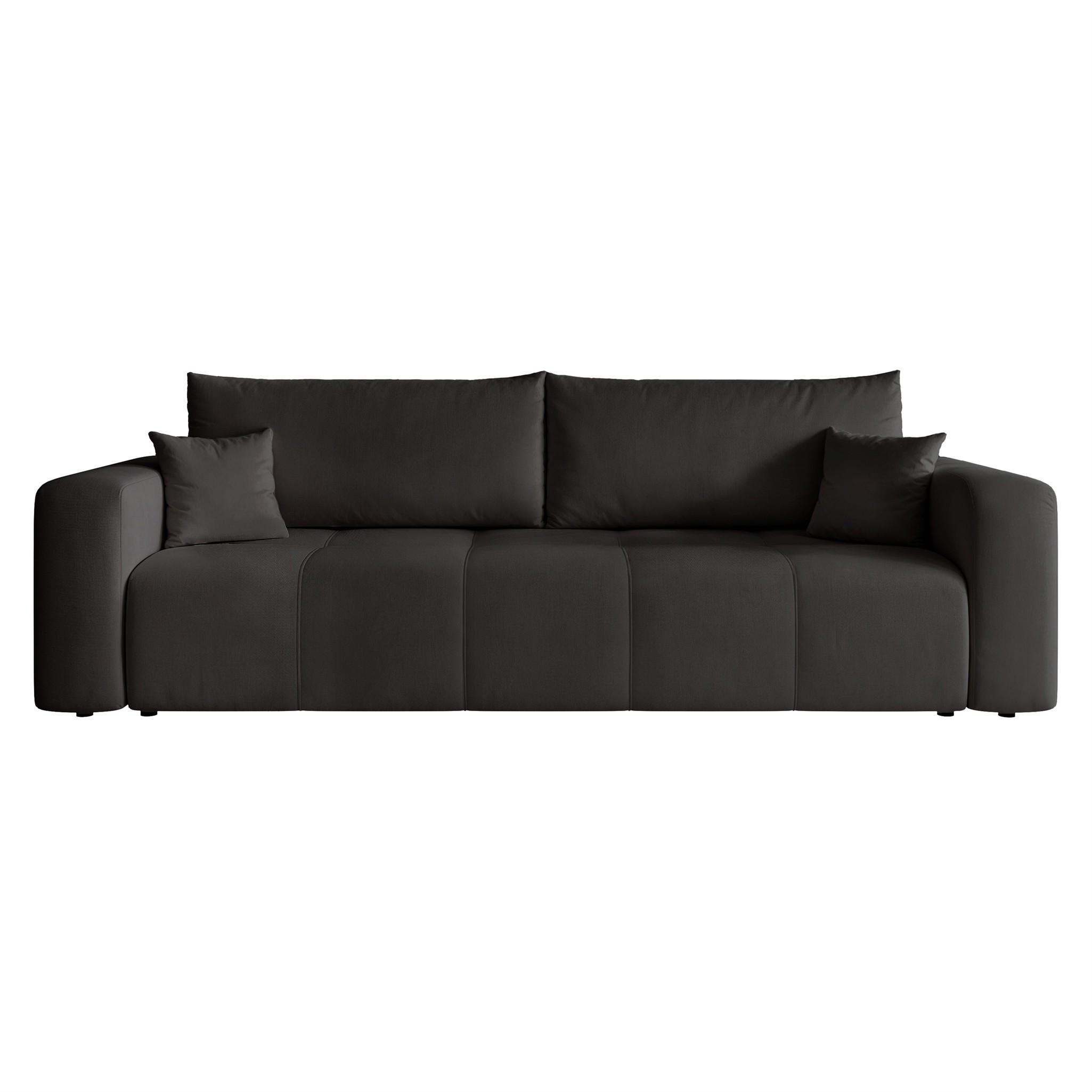 SCHLAFSOFA Leros - Schwarz, Holzwerkstoff/Textil (244/79/93cm) - Fun Möbel