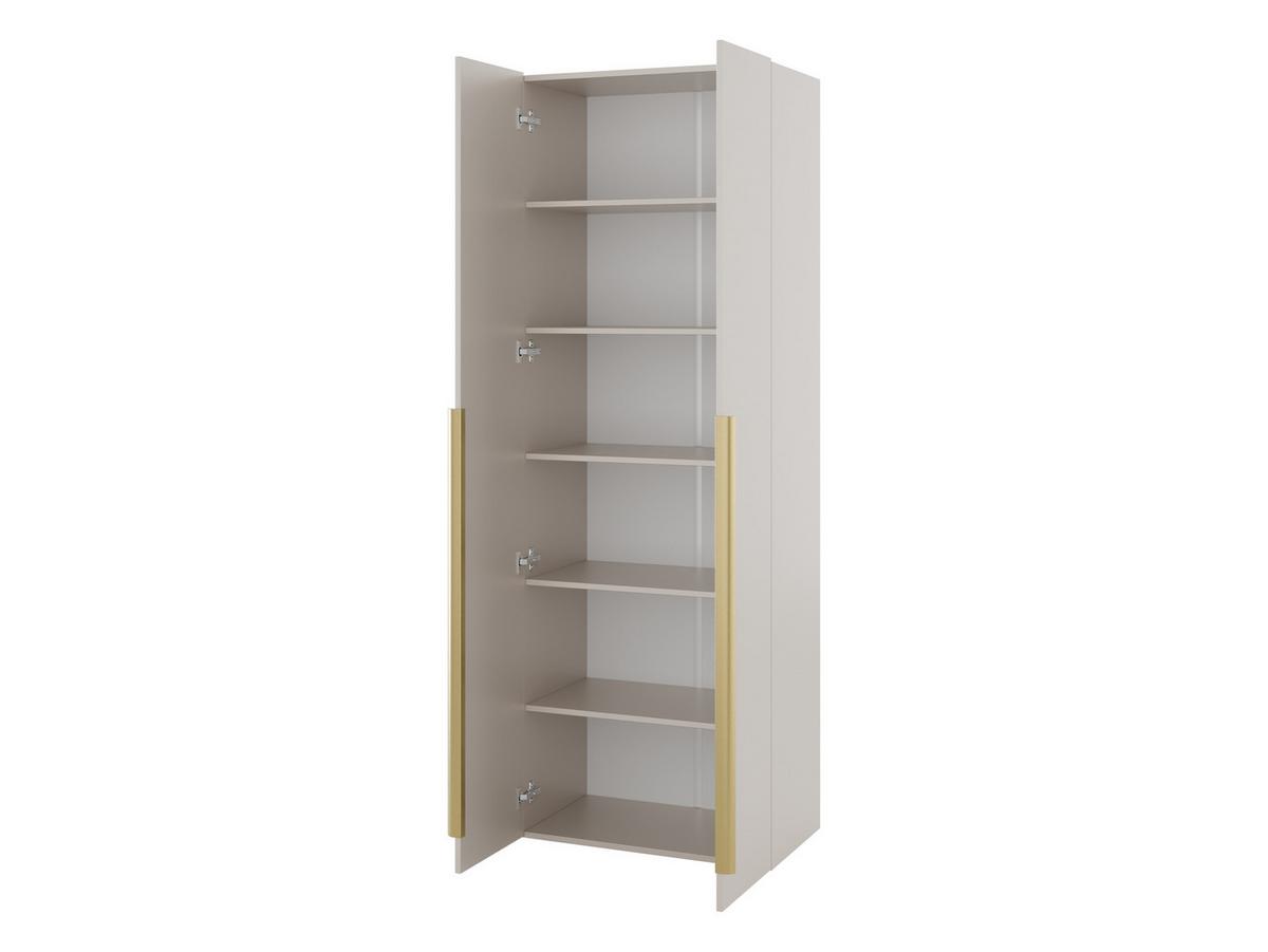 KLEIDERSCHRANK Kerkin 2D - Sandfarben/Goldfarben, Holzwerkstoff/Kunststoff (70/200/42cm) - MIRJAN24