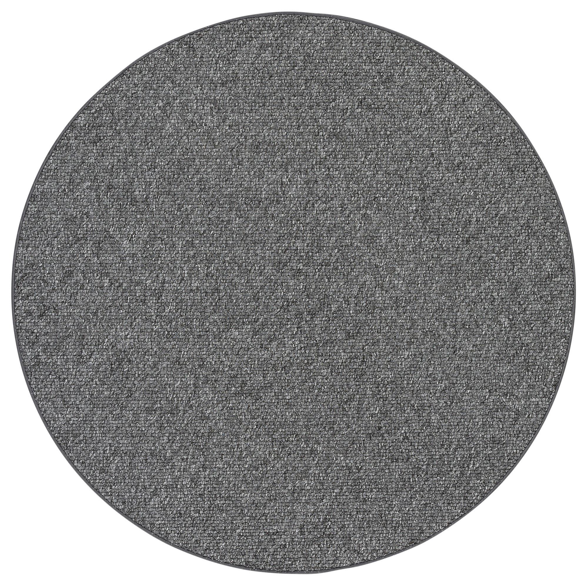 LUXUS WOLL-OPTIK BERBER JUNA MELIERT RUND - Anthrazit, Textil (100/100cm) - Snapstyle
