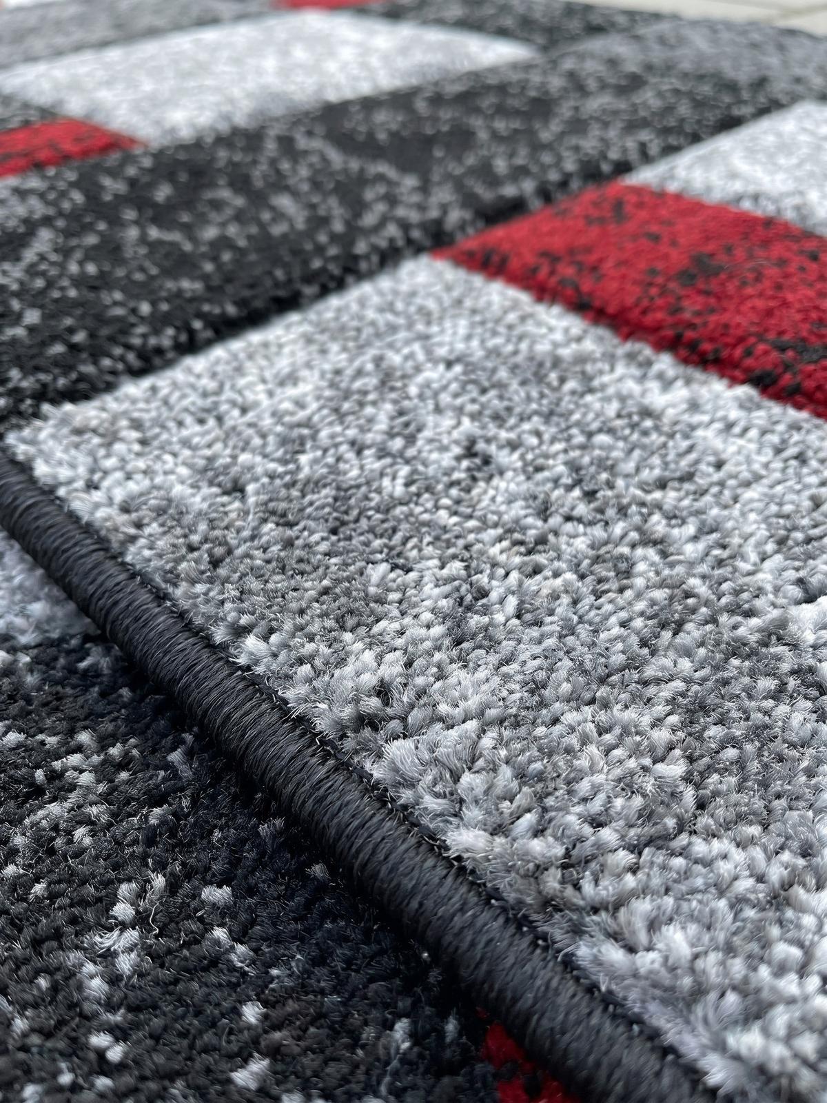 KURZFLORTEPPICH LATEMAR, kariert, Rot, 80 x 300 cm - Rot, Textil (80/300cm) - KADIMA DESIGN
