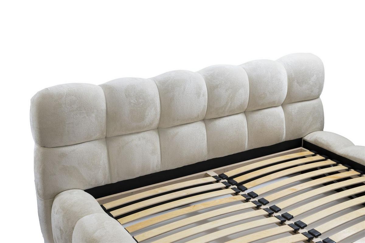 POLSTERBETT Aurelia - Creme, Holzwerkstoff/Textil (140/200cm) - Fun Möbel