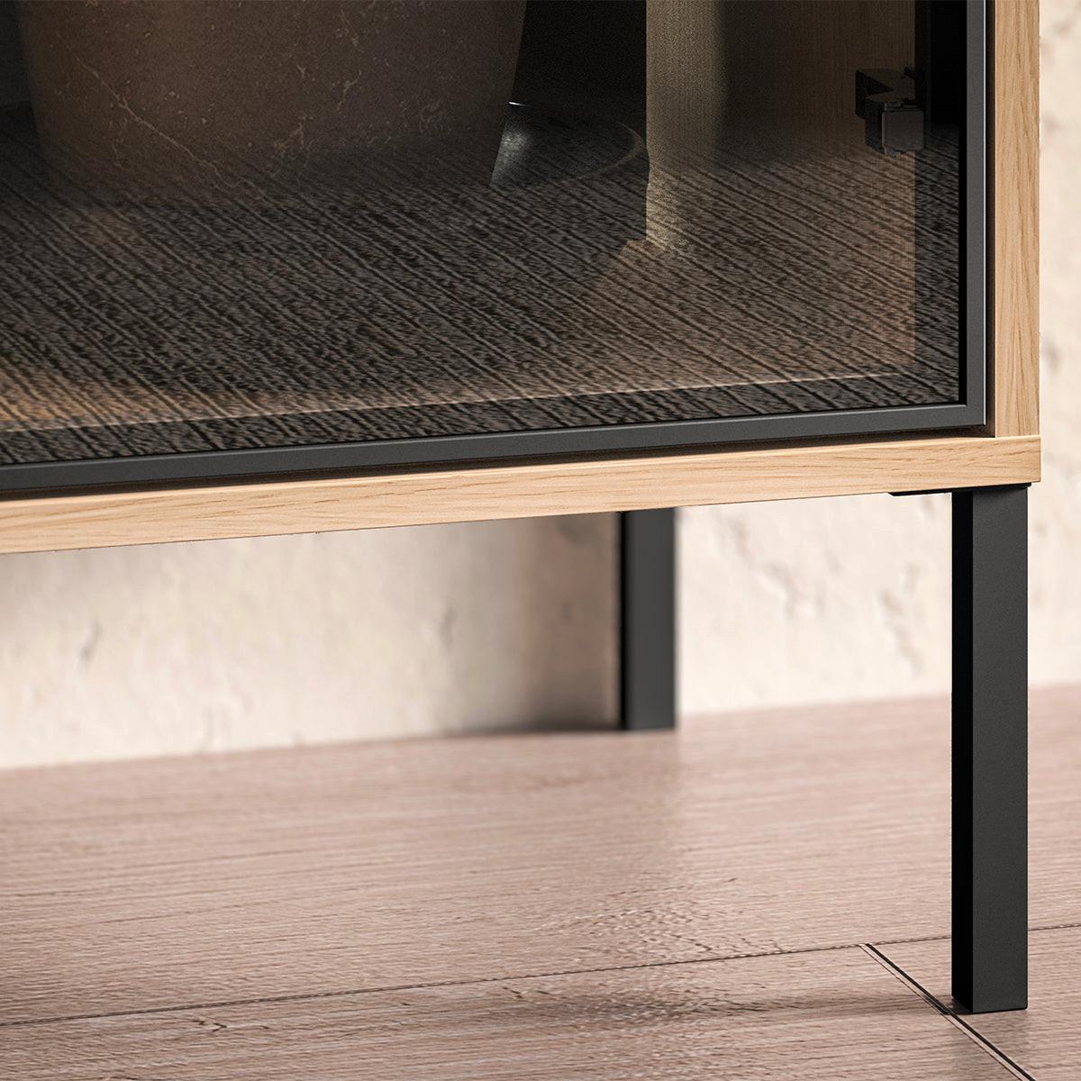 VITRINE Paige Holz und Schwarz - Braun, Holzwerkstoff (92/150/40cm) - Petits-meubles