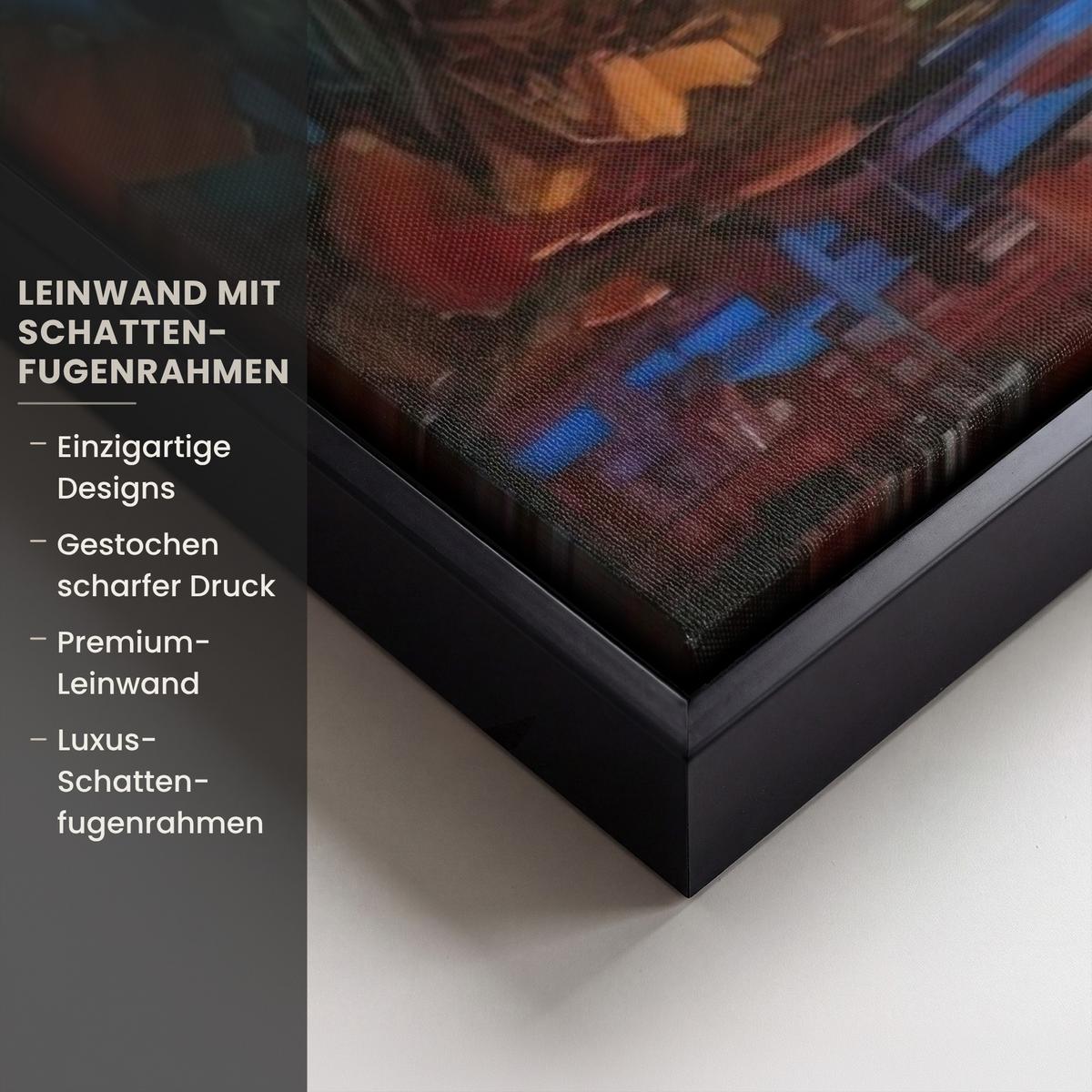 LEINWAND Bilder mit Rahmen - Landschaft - Wald - Farben - Natur - 90x60 - Multicolor, Textil (90/60cm) - MuchoWow