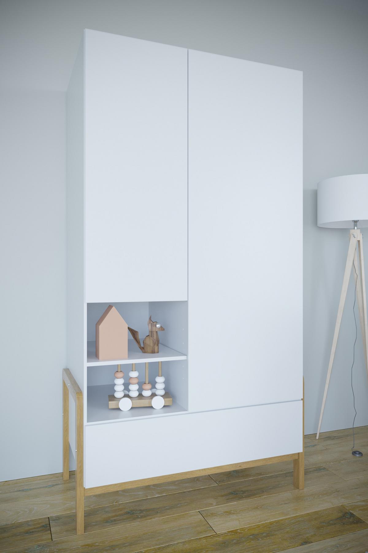 KINDERKLEIDERSCHRANK Victor - Weiß, Holzwerkstoff (180/55/100cm) - RAUMHIRSCH FURNITURE
