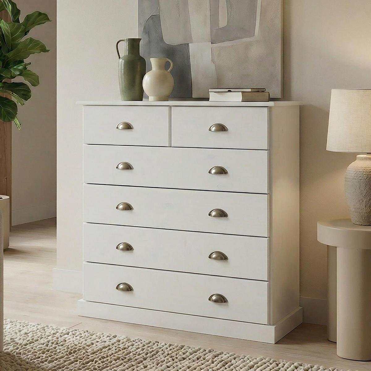 KOMMODE PARIS weiß - Weiß, Holz (91/95/39cm) - IDIMEX